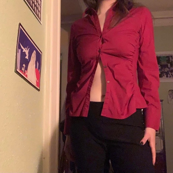 red button down - Picture 2 of 2
